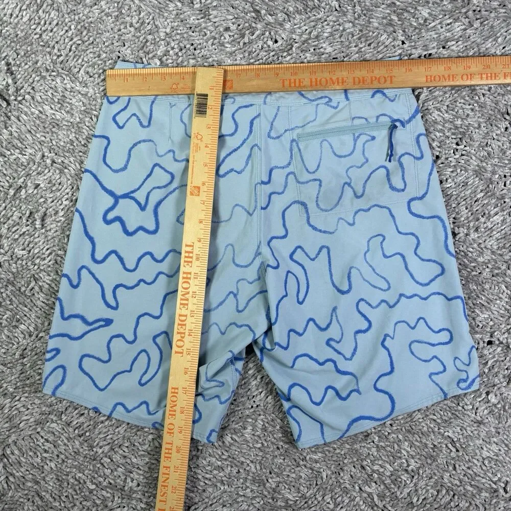 Patagonia Stretch Hydropeak Gerry Lopez Board Shorts Mens 30 Baby Blue Summer